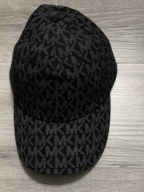 Michael Kors Black and Charcoal MK Logo Baseball Cap
